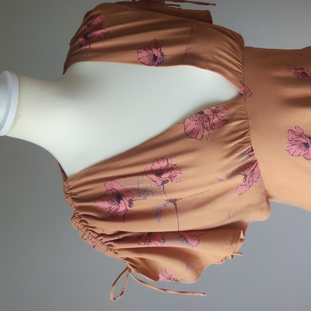 Free People "Melanie" Floral Print Mini Dress Size 4 - Picture 6 of 14